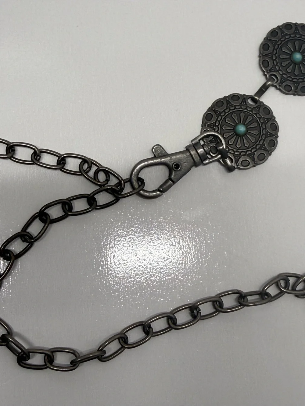 Rustic Couture's Western Concho Belt for Women Cowgirl Metal Waist Chain Belt